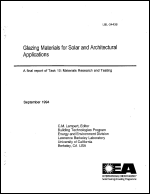 Glazing Materials for Solar and Architectural Applications